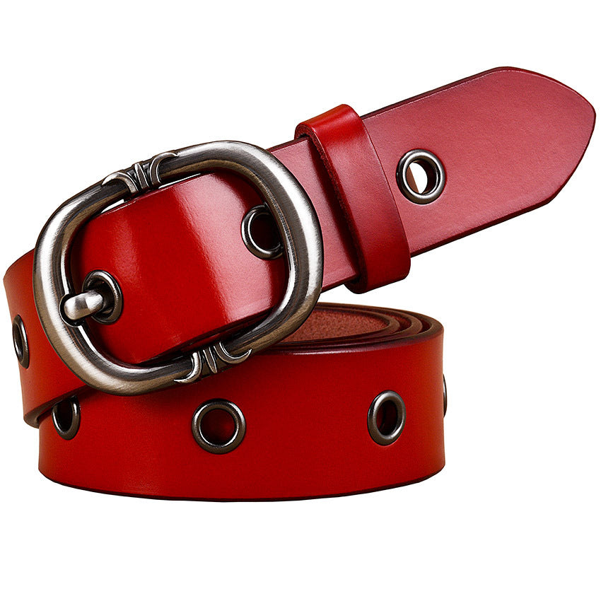 Solid Color Leather Belt
