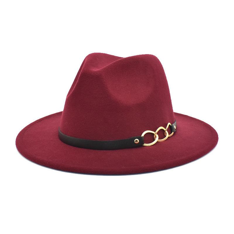 Solid Color Woolen Top Hat