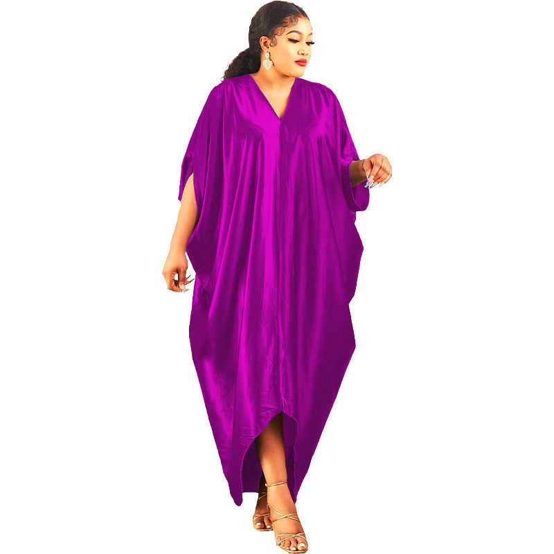 Long V-neck Caftan Dress (L to 5XL)