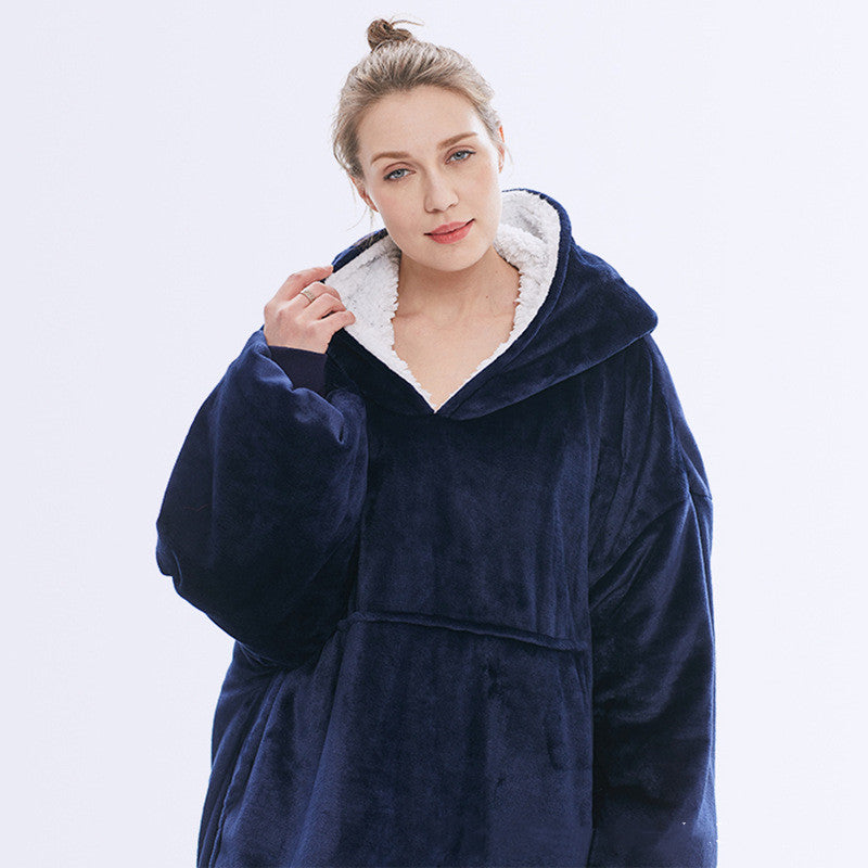 Super Long Oversized Fleece Sweatshirt w/Hood