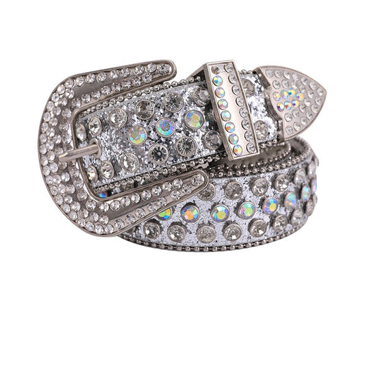 Diamond Bling Leather Belt