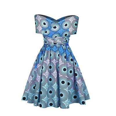 African Print Pleated Dress