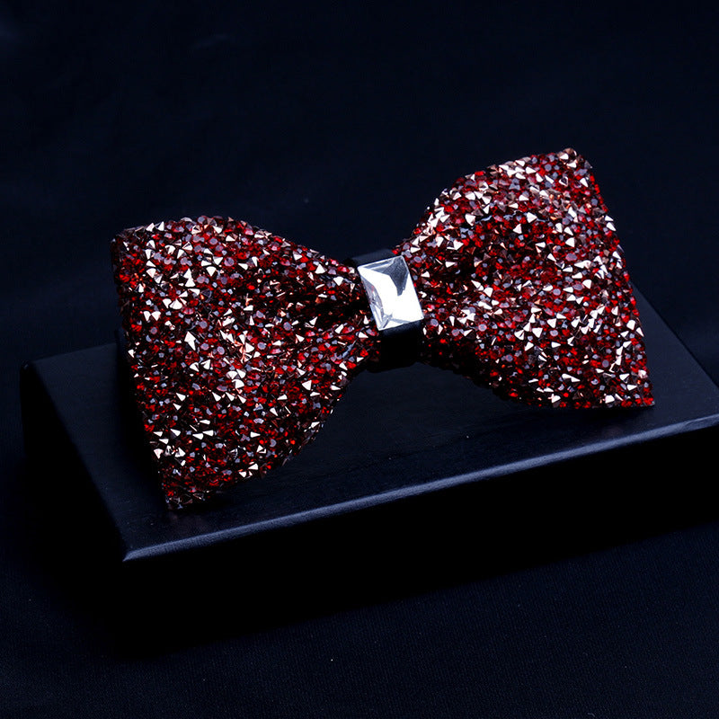 Shiny Diamond Bow Tie