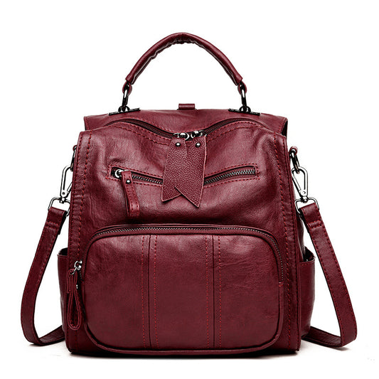 Faux Leather Multi Use Backpack/Handbag