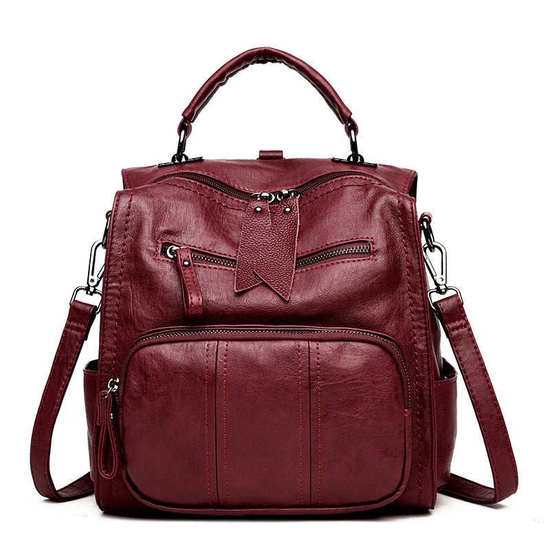 Faux Leather Multi Use Backpack/Handbag