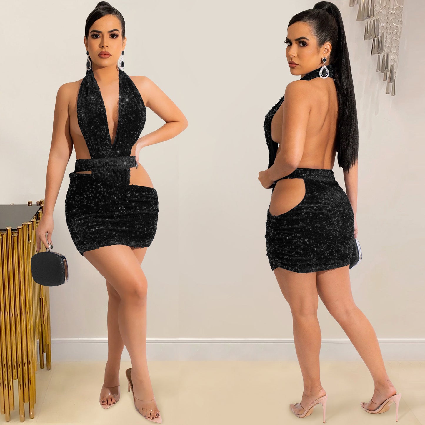 Bodycon Sequin Milk Silk Dress