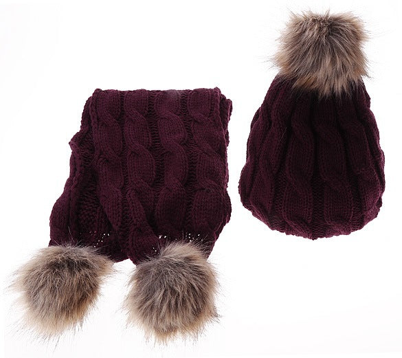 Woolen Figure 8 Hat & Scarf Set