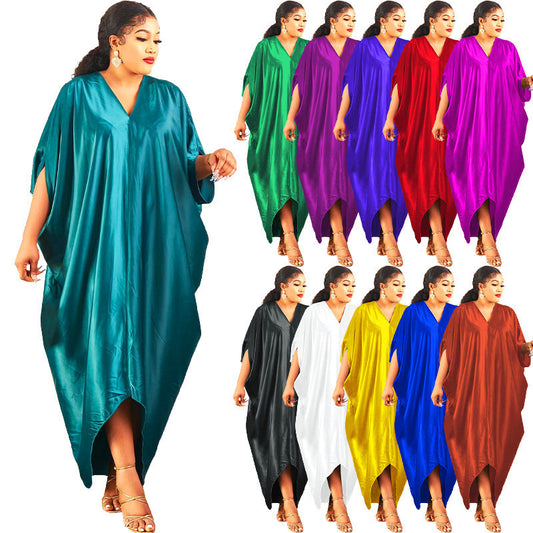 Long V-neck Caftan Dress (L to 5XL)