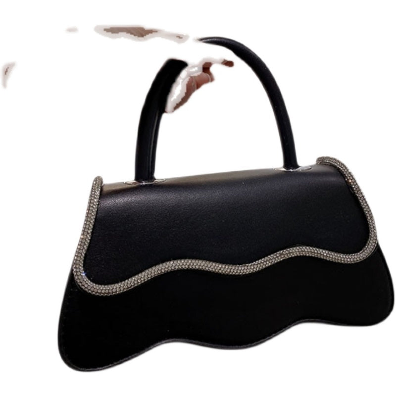 Faux Leather Diamond Handbag