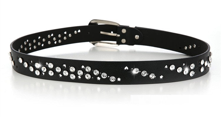 Faux Leather Bling Belt
