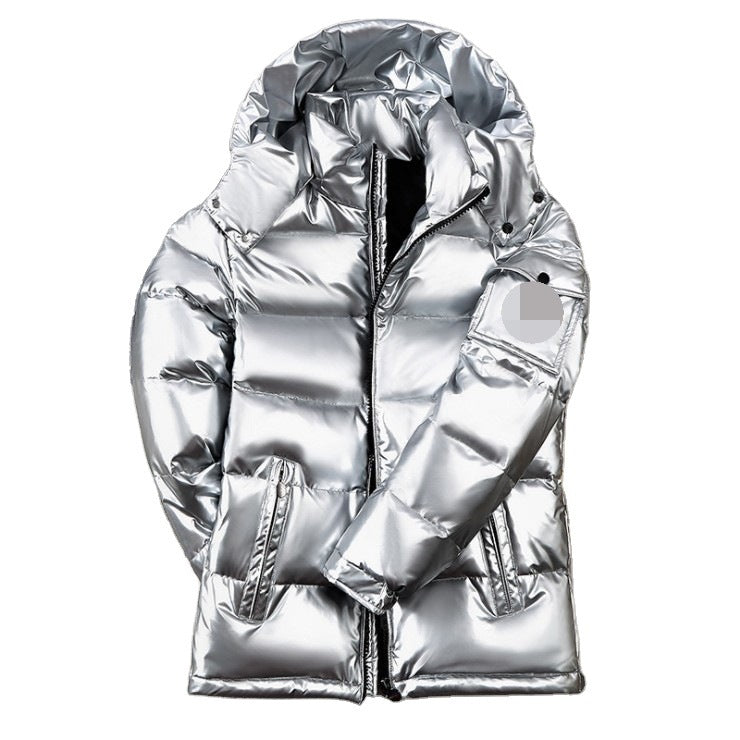 Shiny Puffer White Duck Down Hooded Jacket