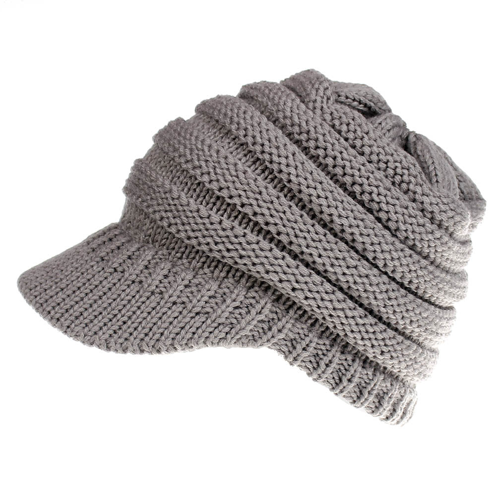 Soft Knitted Ponytail Beanie Cap