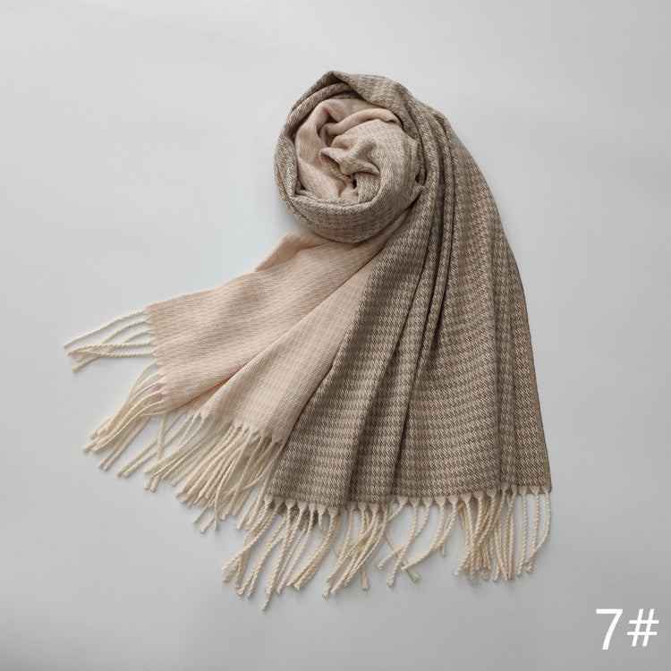 Imitation Cashmere Scarf w/Fringed Ends