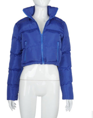 Warm Bread Down Crop Jacket w/Stand-up Collar