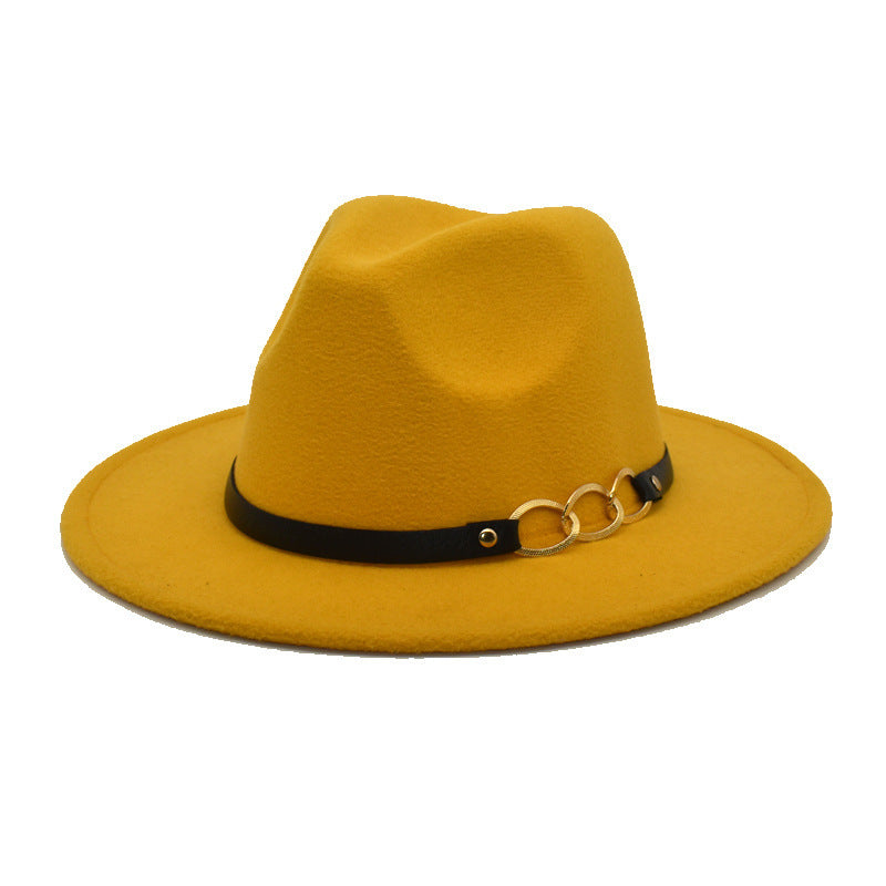Solid Color Woolen Top Hat