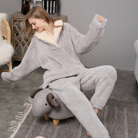 Coral Fleece Unisex Pajamas Set