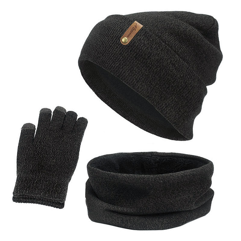 Hat Scarf and Touch Screen Gloves Set