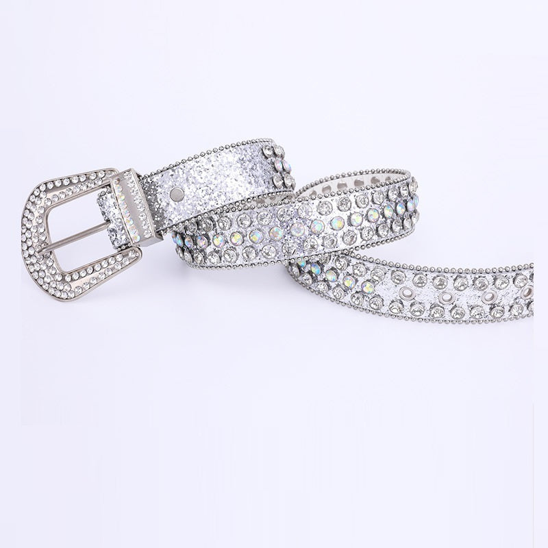 Diamond Bling Leather Belt