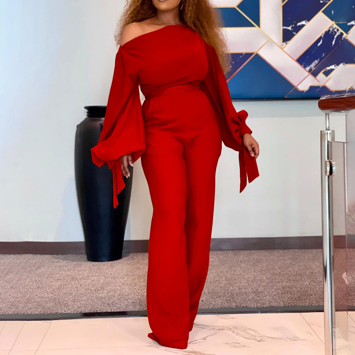 African Off-the-shoulder Big Sleeve One Piece (up to 3XL)