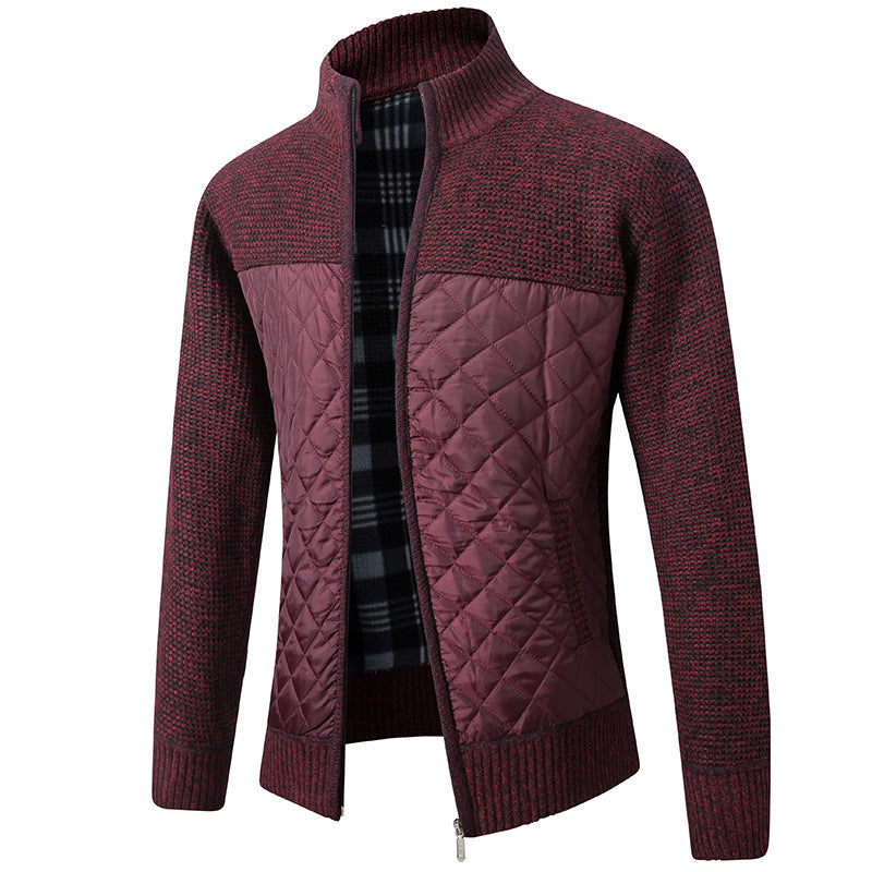 Velvet Padded  Knitted Cardigan Jacket
