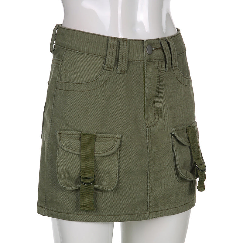 Green Denim Skirt