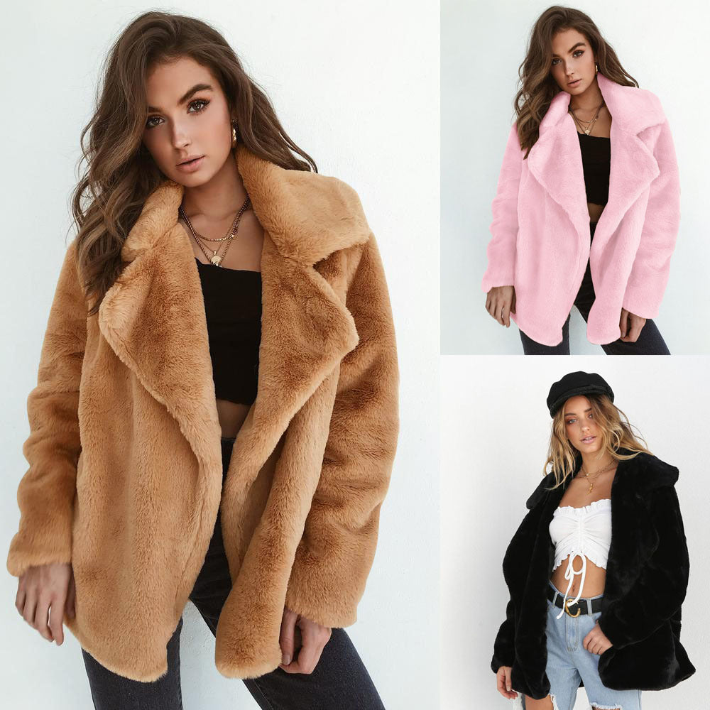 Plush Big Lapel Sexy Slim Fit Jacket