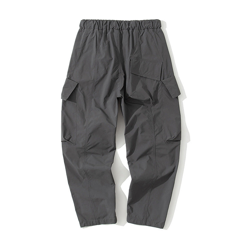 Loose Fitting Wrinkle-resistant Pants w./Built in Belt