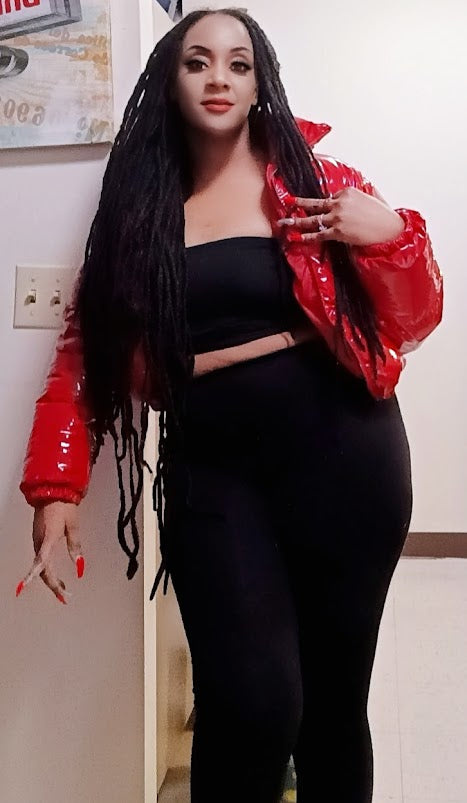 Shiny Puffer Cropped Jacket
