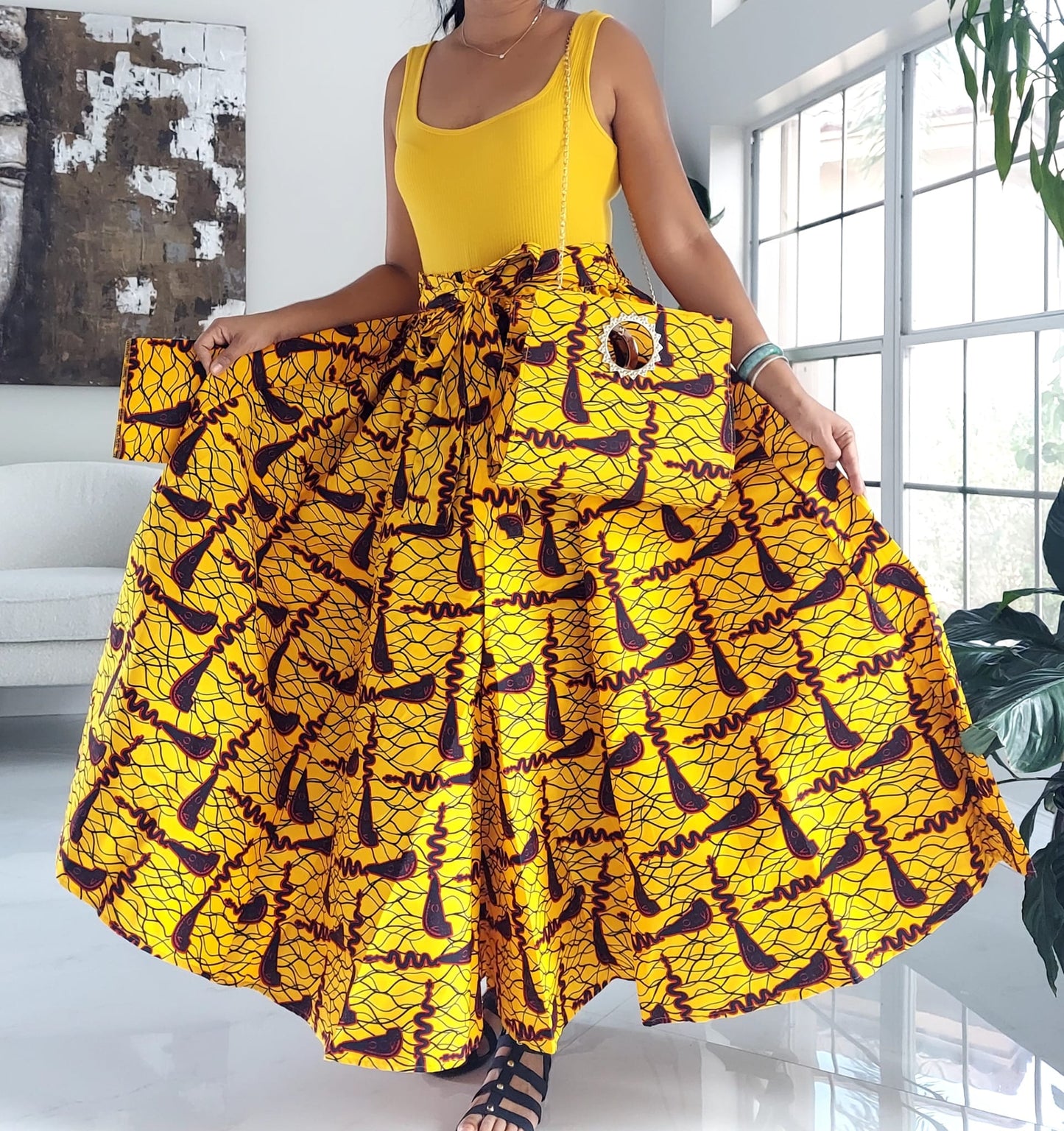 NEW Long Wrap Skirt, Scarf & Pocketbook Set