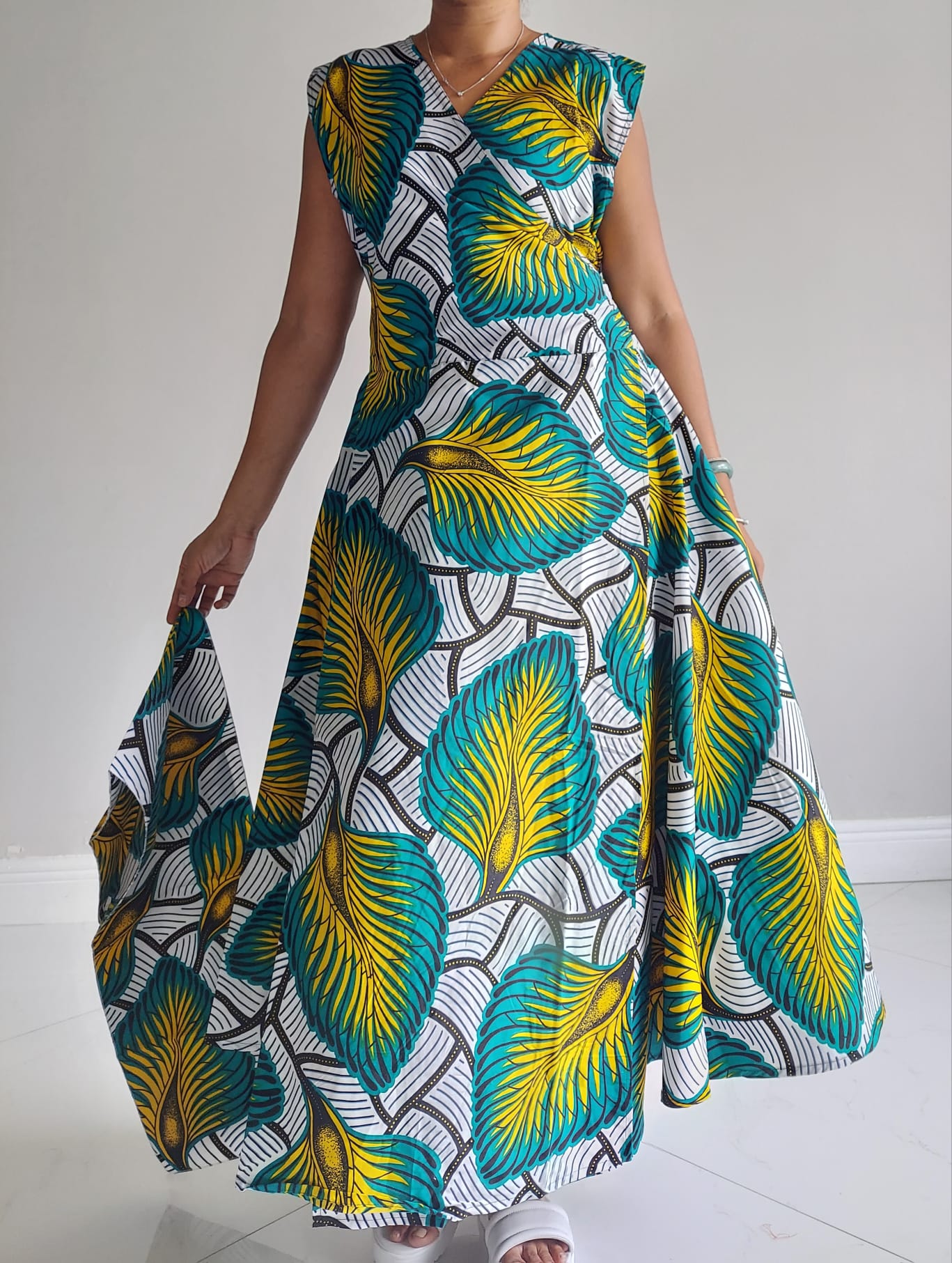 NEW-Long Wrap Dress
