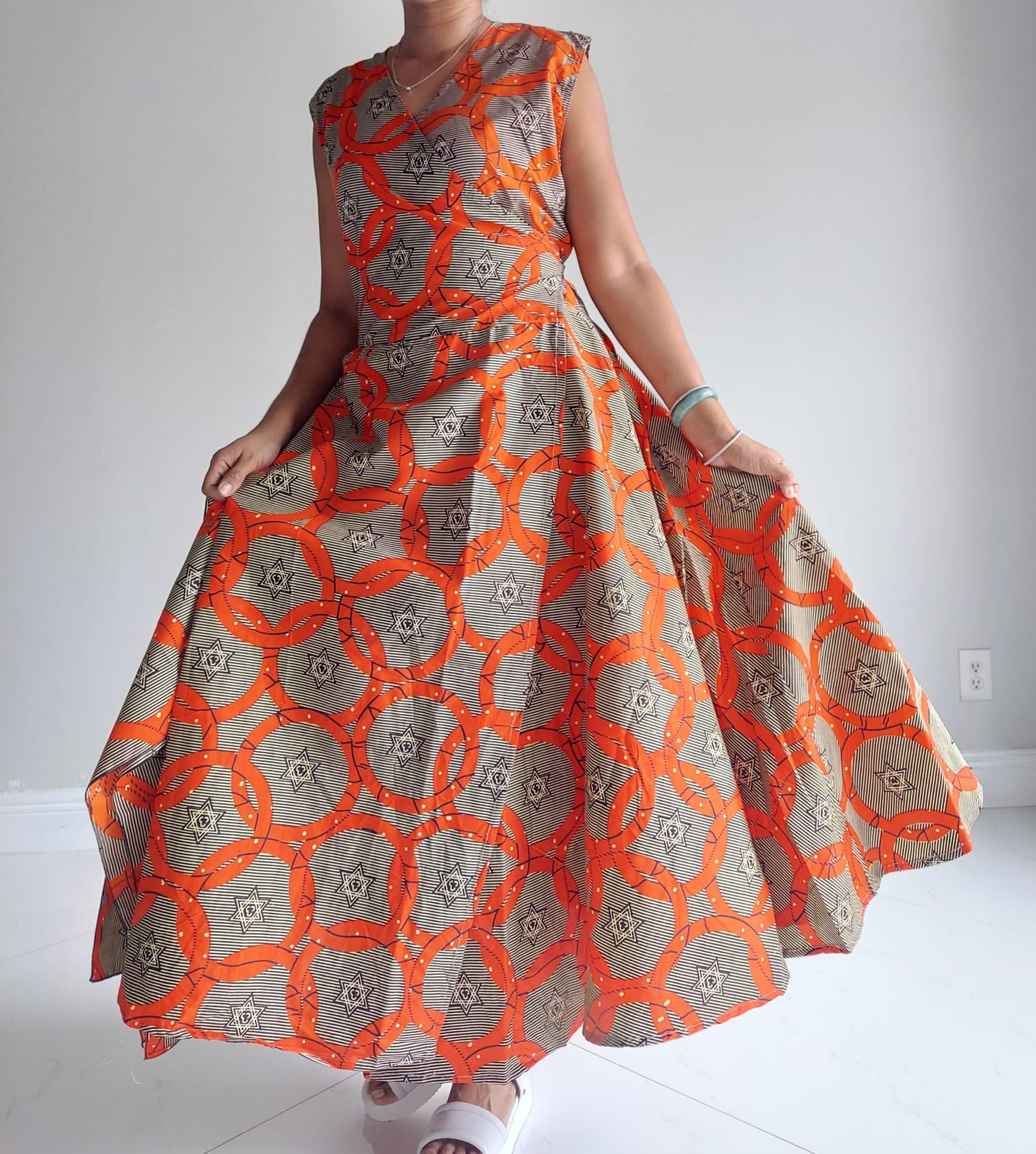 NEW-Long Wrap Dress