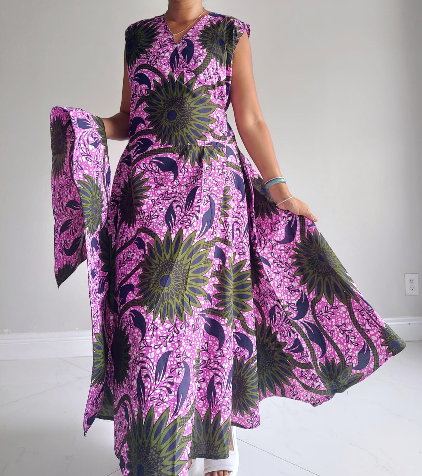 NEW-Long Wrap Dress