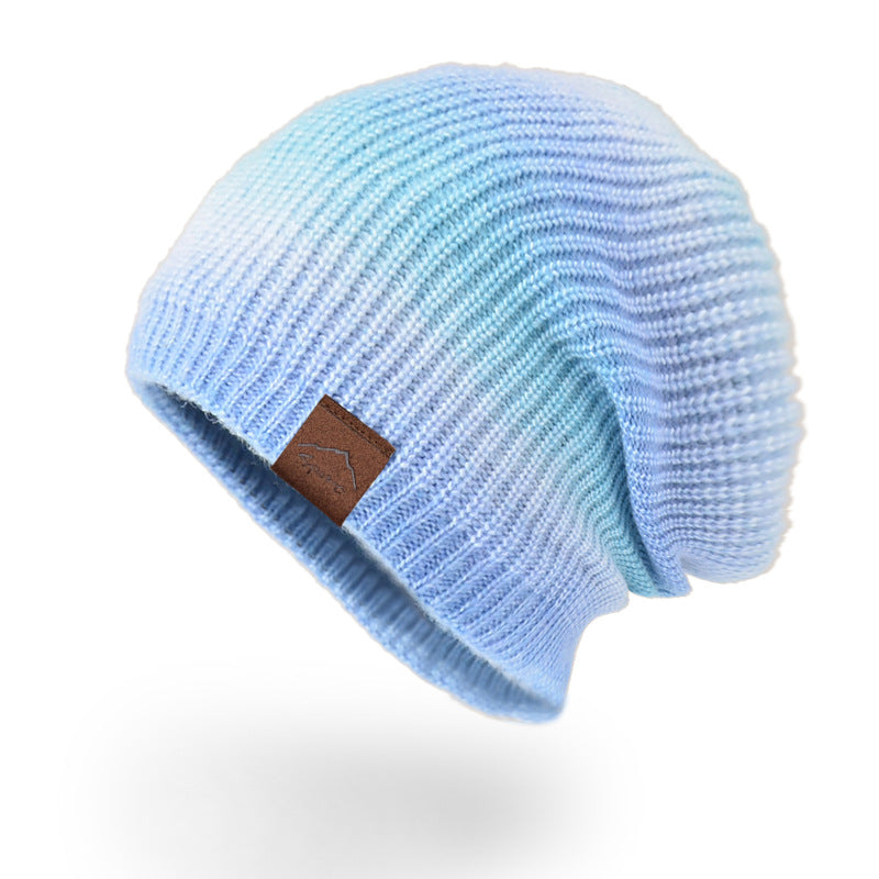 Gradient Tie-dye Knitted Woolen Hat