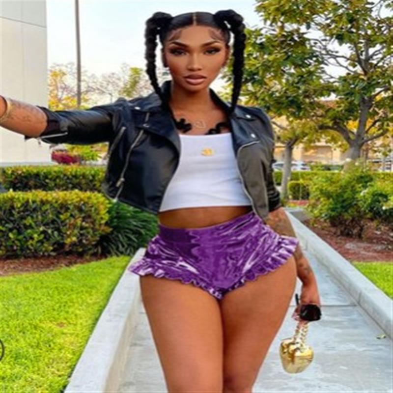 Gonna Shine PU Leather High Waist Ruffled Shorts