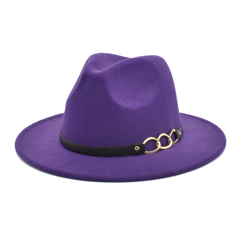 Solid Color Woolen Top Hat