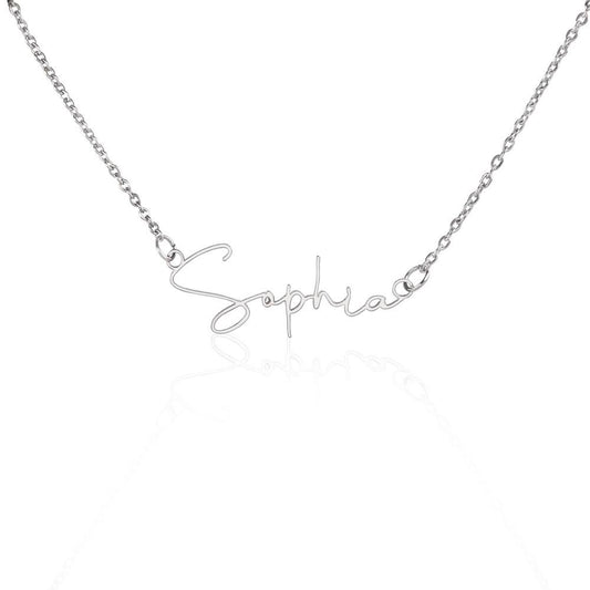 Customized Name Necklace  in "Signature Style Font"