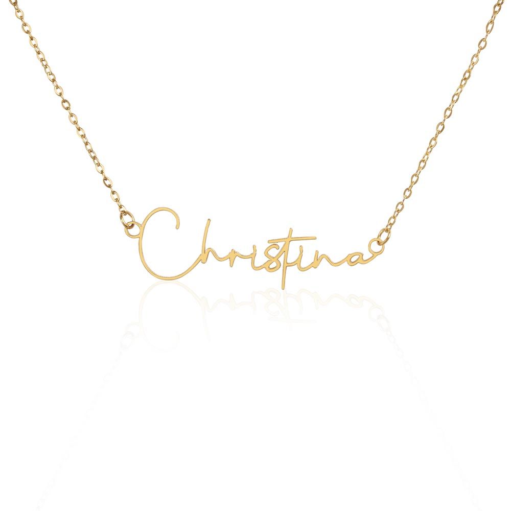 Customized Name Necklace  in "Signature Style Font"