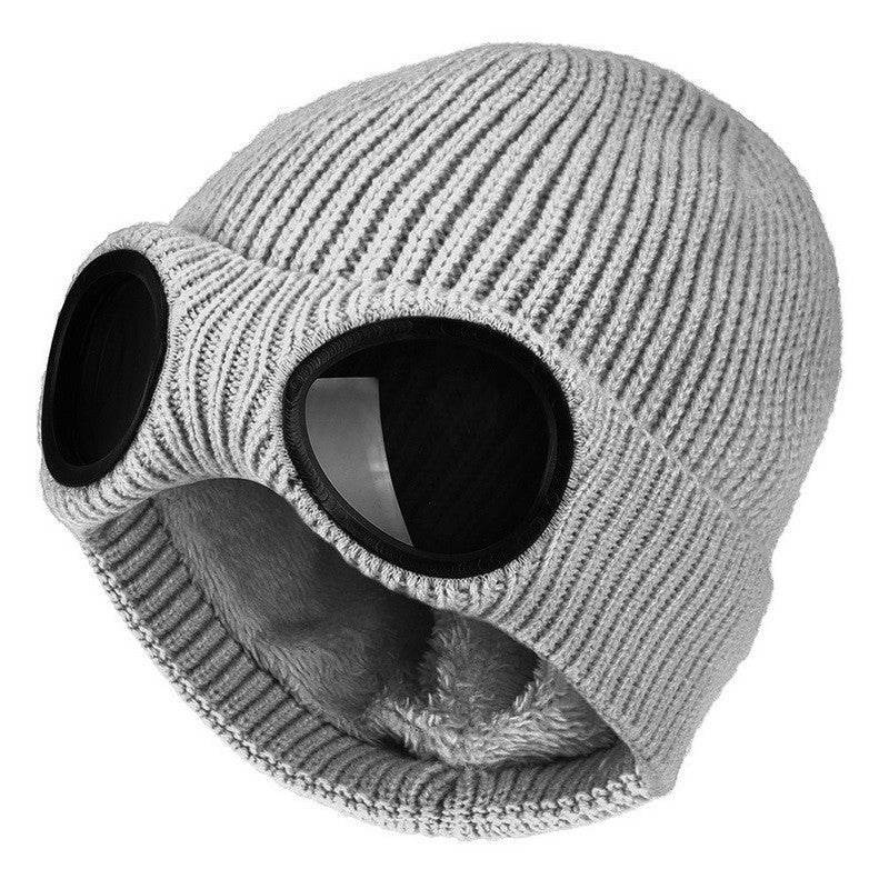 Knitted Wool Hat w/Built in Glasses