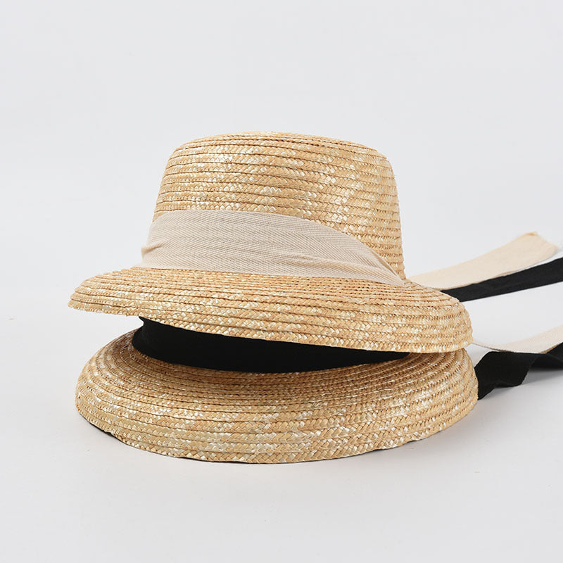 French Strap Straw Lampshade Hat