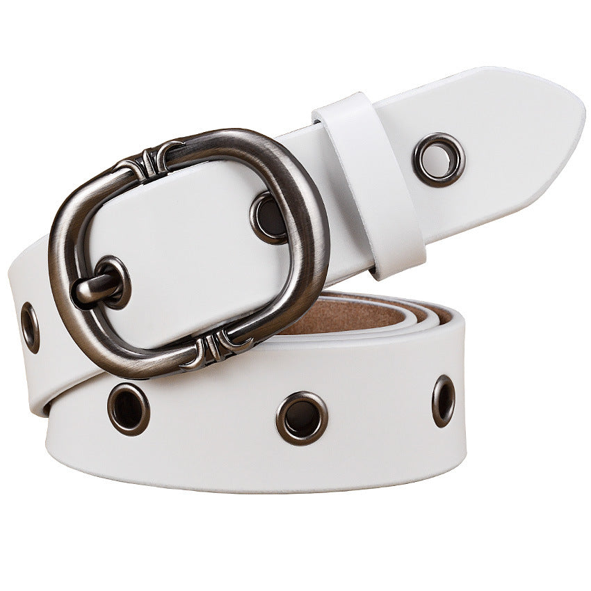 Solid Color Leather Belt