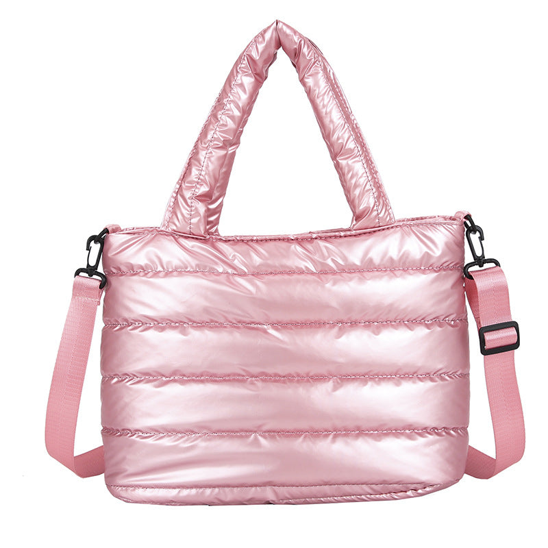 Shiny Puffy Shoulder Handbag