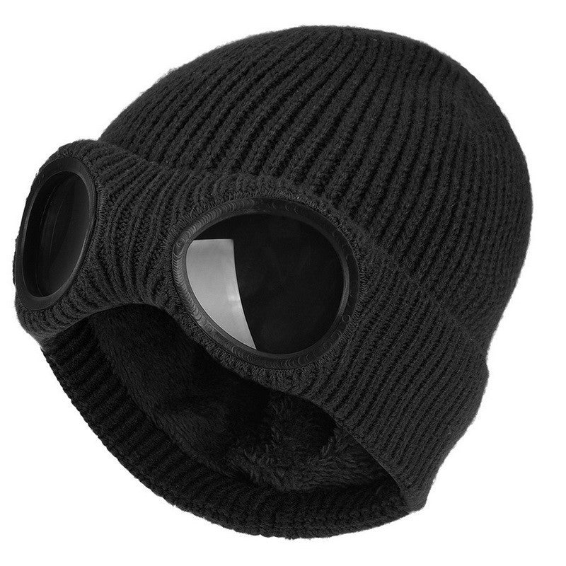 Knitted Wool Hat w/Built in Glasses