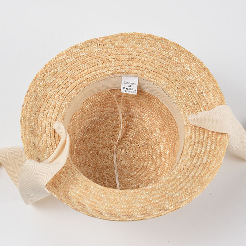 French Strap Straw Lampshade Hat