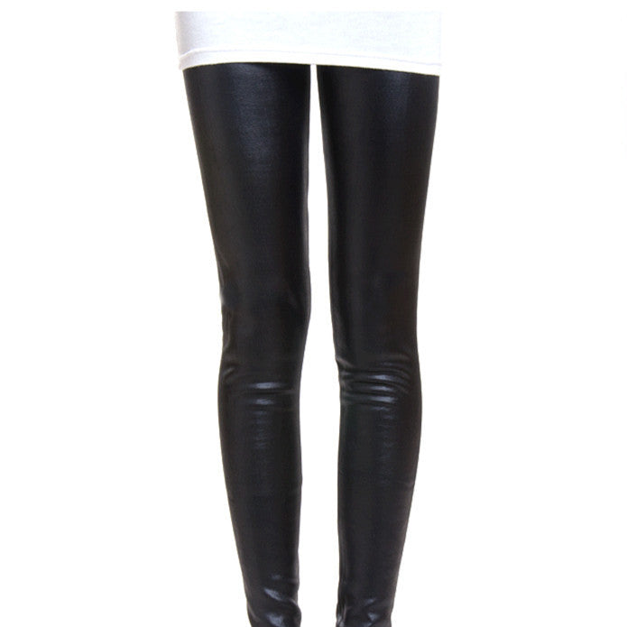 Faux Leather Fleece Lined Leggings