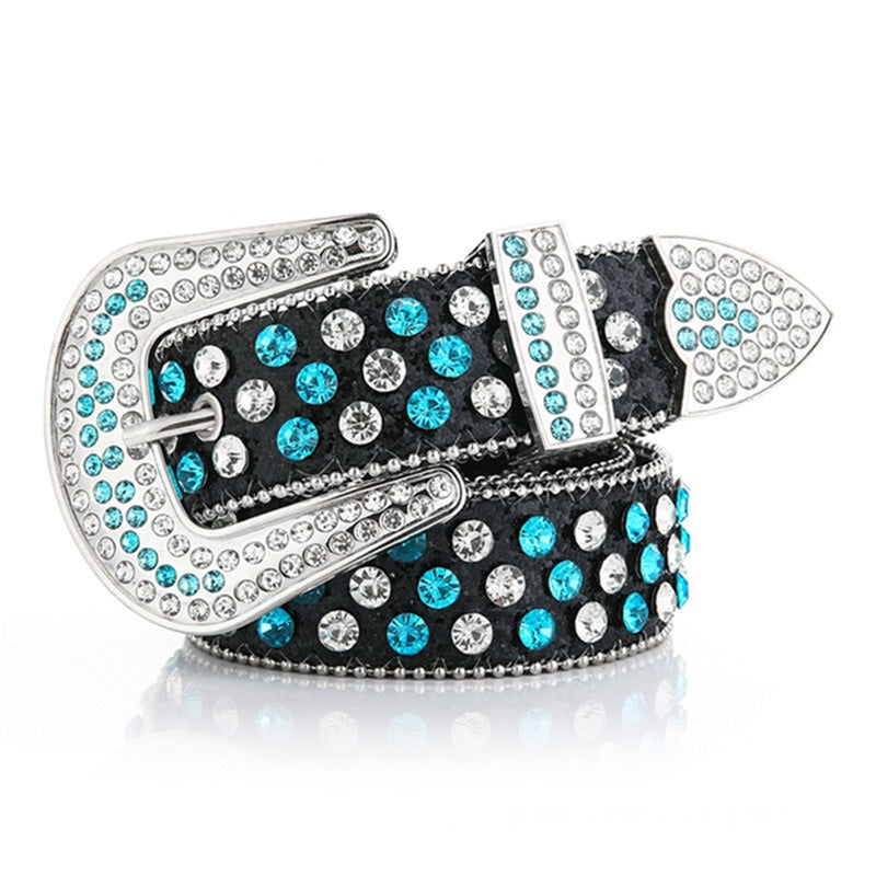 Faux Leather Bling Belt