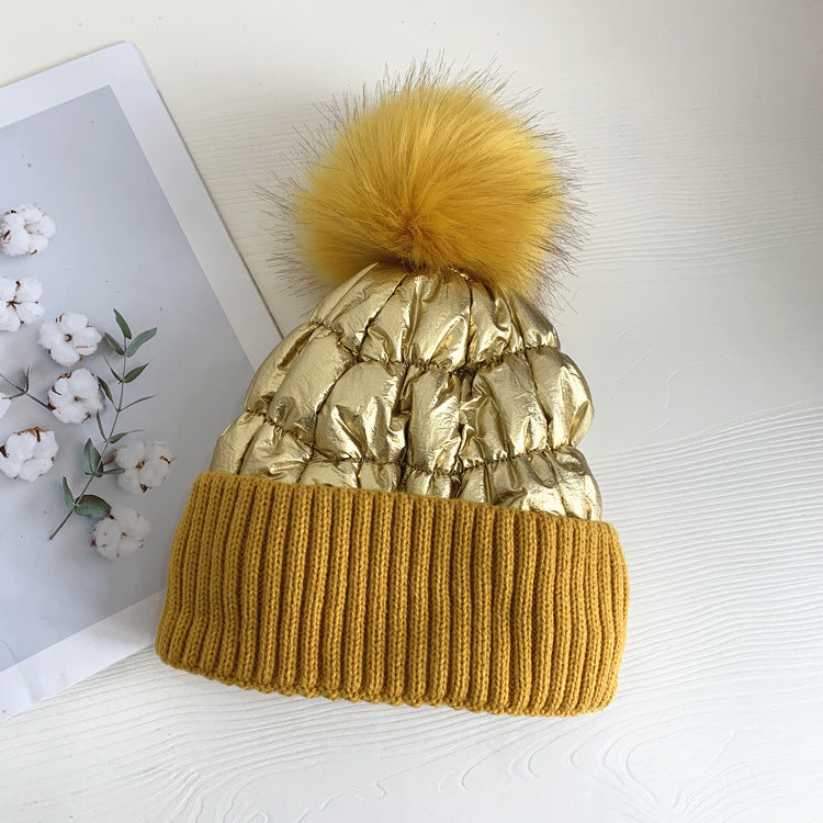 Shine Down Filled Knit Hat w/pom