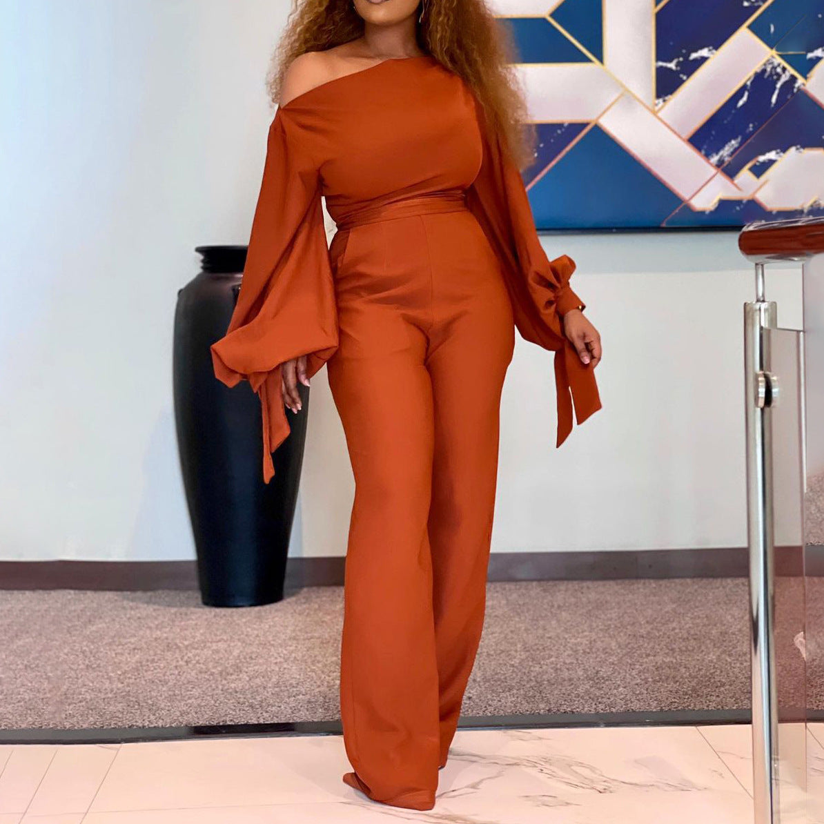 African Off-the-shoulder Big Sleeve One Piece (up to 3XL)
