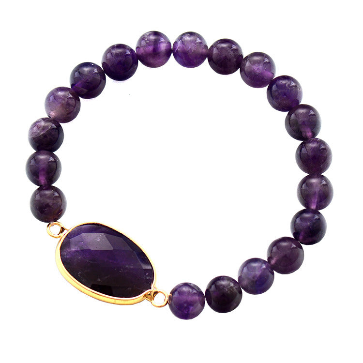 Amethyst Crystal Stretch Beaded Bracelet