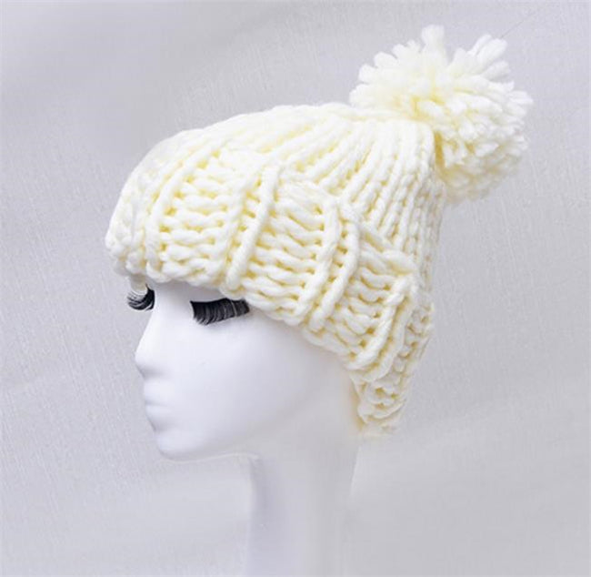 Knitted Hat with Pompon