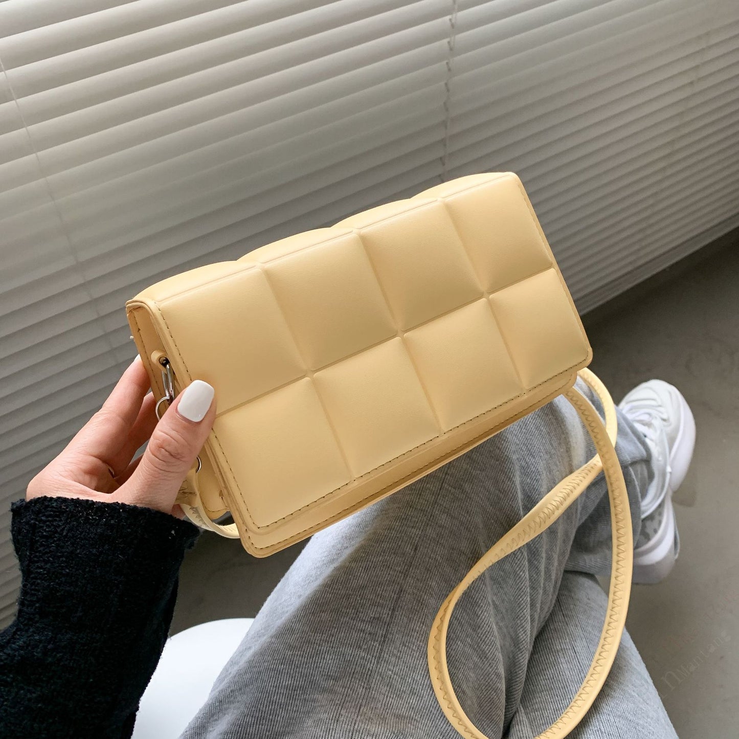Small Shiny Faux Leather Shoulder Bag